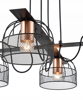 Подвесная люстра  65*90 см, 4*E27 черный, медь Vele Luce Modello VL6452P04