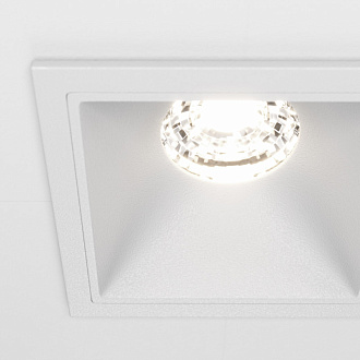 LED светильник 7 см, 10W, 4000K, Maytoni Downlight Alfa LED DL043-01-10W4K-SQ-W, белый, вр 5,5*5,5 см