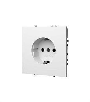 Розетка встраиваемая Voltum S70 с заземлением 16А, белый  пластик  VLS040101