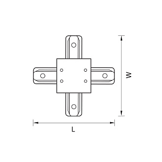 Соединитель X-образный однофазный для встраиваемых треков 13*13 см, Белый Lightstar Barra 501146