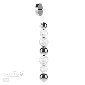Светодиодный светильник 87 см, 13W, 4000K, Odeon Light CRYSTAL 5007/13WL, хром