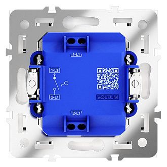 Выключатель встраиваемый Voltum S70 одноклавишный 10А, белый матовый пластик Soft touch VLS010102