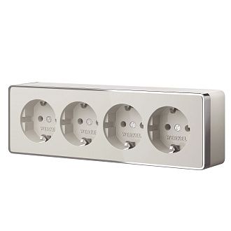 W5072204 Розетка четверная с заземлением и шторками Gallant, слоновая кость Werkel, 4690389217999