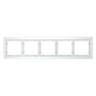 Рамка стеклянная Voltum S70 на 5 постов, белый,матовый,стекло Стекло/пластик матовая VLS110502