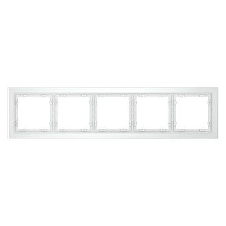 Рамка стеклянная Voltum S70 на 5 постов, белый,матовый,стекло Стекло/пластик матовая VLS110502