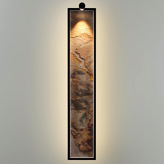 Настенные 15**82,2 см, LED 1*35W, 3000 К, Odeon Light Stoflake 5078/35WL, матовый черный/серо-бежевый