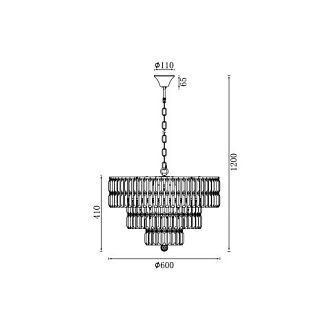 Подвесная люстра Vele Luce Fata VL3173P10, диаметр 60 см, хром