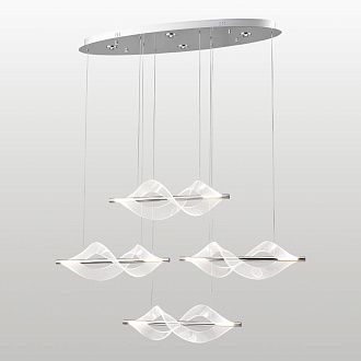 Линейно-подвесной светильник *113*55-150 см, 4*led*19W, 4000K, Lussole Knox LSP-7412, хром