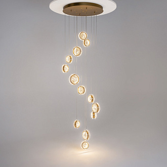 Каскадная люстра 60*60*367 см, LED, 3000К, Maytoni Pharao MOD361PL-L58BS3K латунный