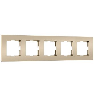 W0052911 Рамка на 5 постов Slab, шампань софт Werkel, 4690389218460