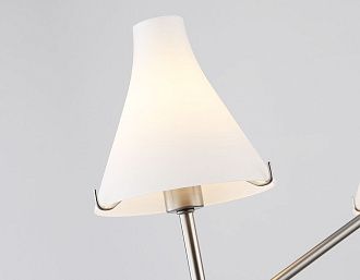 Люстра со стеклянными плафонами на штанге **59- см, 3*E14*40W, K, Ambrella Light High Light LH57121, никель