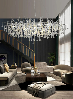 Светильник ElegantLight DZN-8263 SILVER/СЕРЕБРО D1800*800/H500/20/E14/10W RAIN 22-10