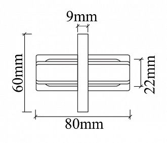 Соединитель линейный (однофазный) для встреиваемого шинопровода 8 см Crystal Lux CLT 0.2211 01 BL Черный