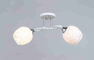 Люстра L500 x W150 x H240, мм, 2*40W (80W), WT+CR (Белый+Хром) Rilon 3552/2 WT+CR