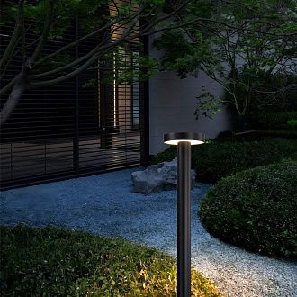 Уличный столб 14*82 см, 1*LED, 12W, 4000K, Favourite Grybas 4640-1F, черный матовый