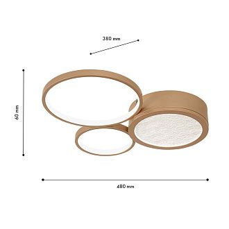 Потолочный светильник 48*6 см, 3*LED, 65W, 7000K, F-Promo Campus 4681-3C, золотой матовый