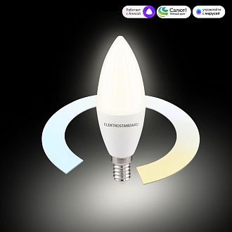 Умная лампа Свеча  LED C37 Е14 7W 3300К-6500К CCT+DIM (BLE2779) BLE2779 Elektrostandard  4690389217142, a071005