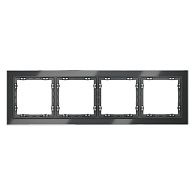 Рамка стеклянная Voltum S70 на 4 поста, графит, стекло Стекло/пластик  VLS110407