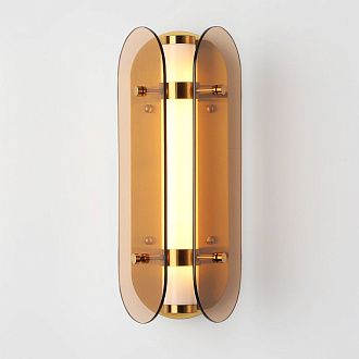 Бра LURE Янтарный 12*12*33 см, 1*LED*20W, ImperiumLoft LURE01, Латунь