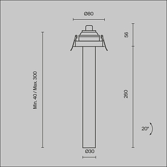 Встраиваемый светильник 3*31,6 см, LED 7W 4000K Maytoni Technical Focus T C140RS-L300-7W4K-W белый, вр 7,5 см