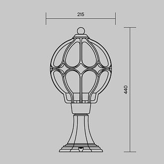 Ландшафтный светильник 42 см Maytoni Via O024FL-01G, черный с золотом