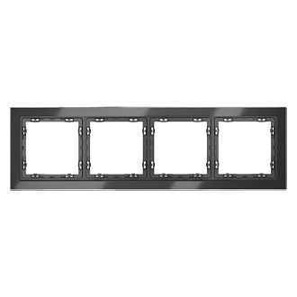 Рамка стеклянная Voltum S70 на 4 поста, графит, стекло Стекло/пластик  VLS110407