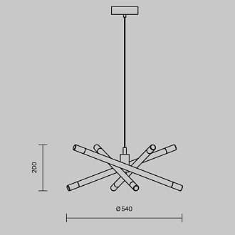 Светильник 58 см, 20W, 3000K, Freya Wands FR6130PL-L24B, латунь