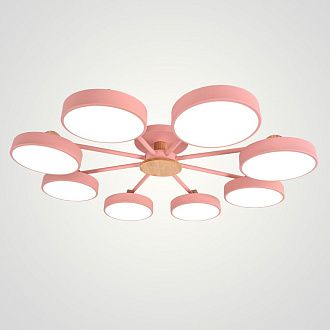 Потолочная люстра MOVE 8 Pink 98*98*18 см, 8*LED*12W, 3000, 4000, 5000K, ImperiumLoft MOVE_01, Розовый