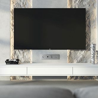 W1283006 ТВ-розетка оконечная, hammer серебряный Werkel, 4690389163074