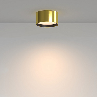 Накладной светильник 12*6,4 см, LED, 12W, 3000К, Maytoni Technical Glare C091CL-12W3K-BS латунный
