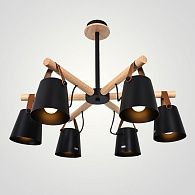 Люстра на штанге NATURA C6 black 65*65*100 см, 6*E27*60W, ImperiumLoft NATURA-C01, Чёрный
