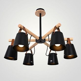 Люстра на штанге NATURA C6 black 65*65*100 см, 6*E27*60W, ImperiumLoft NATURA-C01, Чёрный