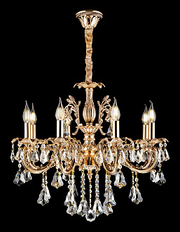 Люстра 670*560-1000, 8*E27, 40W NewRgy Premium 1002/8A FGD+BK, Золото+черный