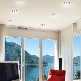 Встраиваемый светильник NOVOTECH METIS 357589, Ø8 см, LED, 10W, 3000К, хром, вр 7 см