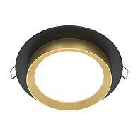 Светильник 11 см, Maytoni Downlight Hoop DL086-GX53-RD-BG, черный-золото