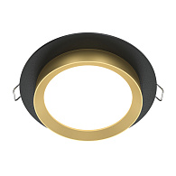 Светильник 11 см, Maytoni Downlight Hoop DL086-GX53-RD-BG, черный-золото, вр 9,5 см