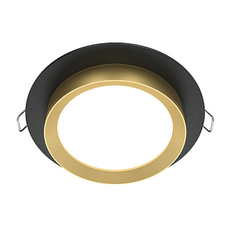 Светильник 11 см, Maytoni Downlight Hoop DL086-GX53-RD-BG, черный-золото, вр 9,5 см