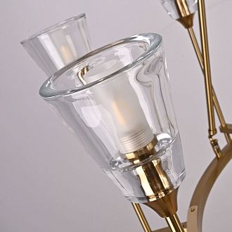 Люстра на штанге TORCHE DE VERRE Round Chandelier 8 116*116*50 см, 8*G9*40W, ImperiumLoft 40.1551, Латунь
