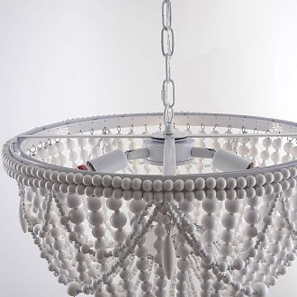 Подвесная люстра RH Anselme White Wood Weathered Chandelier 48*48*50 см, 3*E14*40W, ImperiumLoft 40.2087-0, Белый