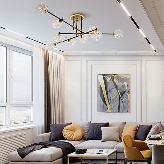 Светильник 180*180*40 см, LED 50W, 3000 / 6000K, Золото, Чёрный MODELUX ML.6079.9