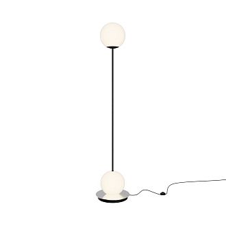 Торшер 28*28*-140 см, *LED*20W, 3000K, Maytoni Twins MOD427FL-L20B3K, Черный и Хром