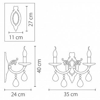Бра с двумя рожками  Lightstar STREGARO 694621, бронза