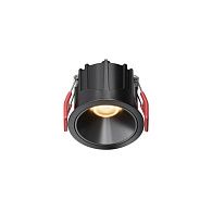 Встраиваемый светильник 5,2 см, LED*10W, 2700K, Maytoni Alfa LED 50° DL043-01-10W2.7K-RD-B, Черный, вр 5,5 см