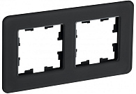 BRITE Рамка 2 поста РУ-2-2-Бр стекло черный RE IEK