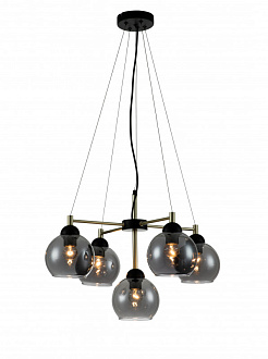 Подвесной светильник 600*600*430/1200 мм, 5*E27 чёрный Indigo Grappoli V000215, 11029/5P Black