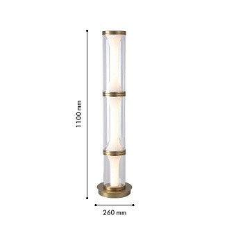 Торшер 26*110 см, 28W, Favourite Bones 4244-1F матовая бронза, стекло янтарного цвета и белый акрил