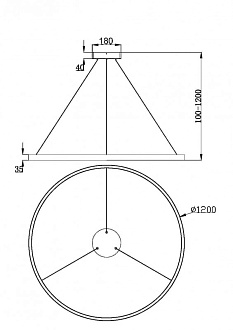 Светильник 120 см, 81W, 3000K Maytoni Rim MOD058PL-L65W3K, белый