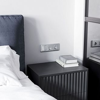 W0031865 Рамка на 3 поста Stark, серебряный матовый Werkel, 4690389194955