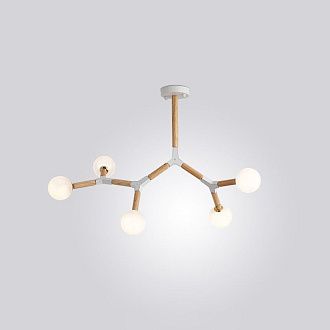 Люстра на штанге FORMULA 5 lamps 88*53*53 см, 5*G9*40W, ImperiumLoft FORMULA01, Белый, Дерево