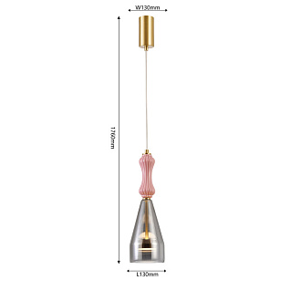 Подвесной светильник 13*180 см, LED, 9W, 4000К, Favourite Dolci 4466-1P латунный